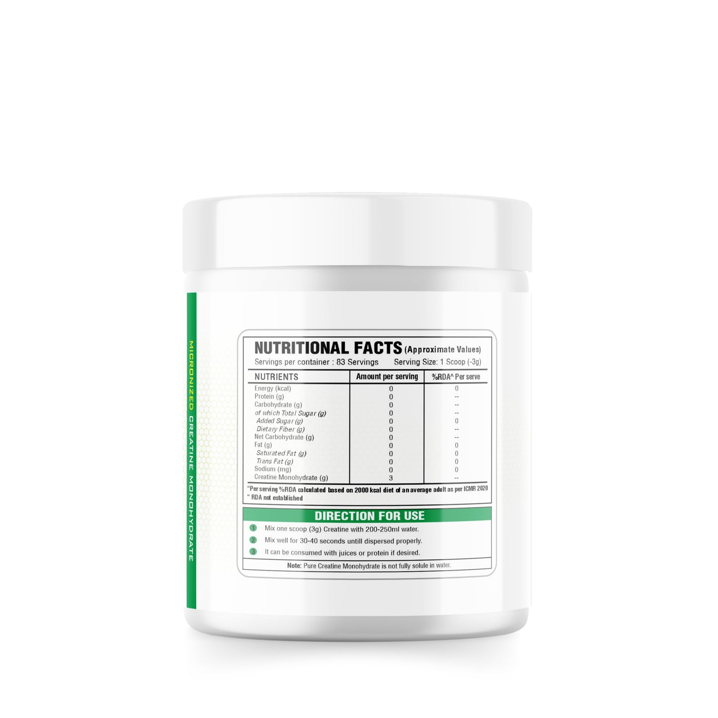 Creatine Monohydrate 250g | Lab Tested | Enhanced Absorption | 100% Pure Creatine